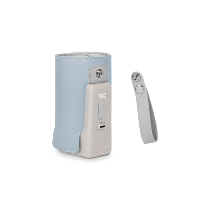 Lionelo - Įkraunamas buteliukų šildytuvas THERMUP GO PLUS 10W/5V mėlyna/pilka