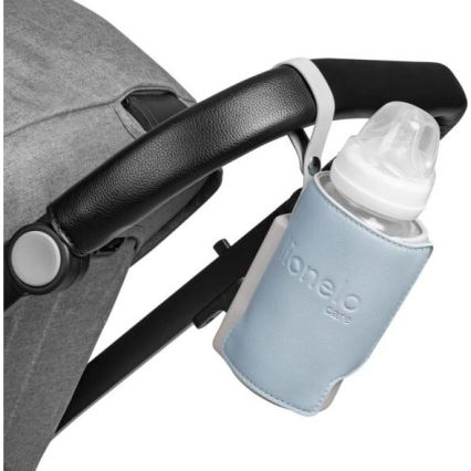 Lionelo - Įkraunamas buteliukų šildytuvas THERMUP GO PLUS 10W/5V mėlyna/pilka