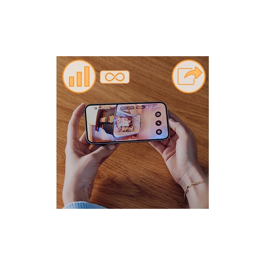 Lionelo - Įkraunamas kūdikio monitorius BABYLINE GO 5V 3350 mAh