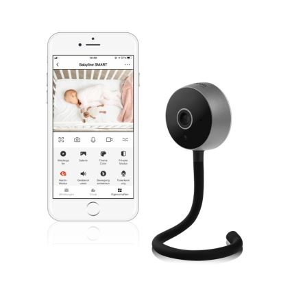 Lionelo - Išmanioji kūdikio stebėjimo kamera BABYLINE SMART Wi-Fi Juoda