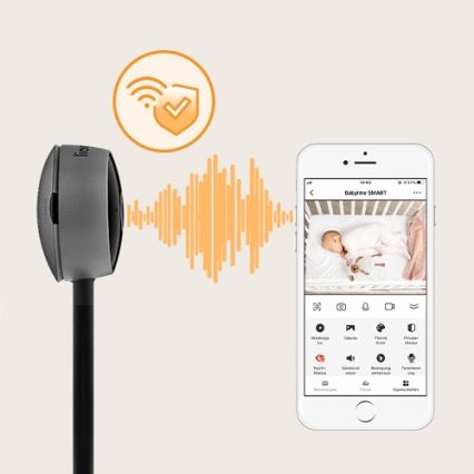 Lionelo - Išmanioji kūdikio stebėjimo kamera BABYLINE SMART Wi-Fi Juoda
