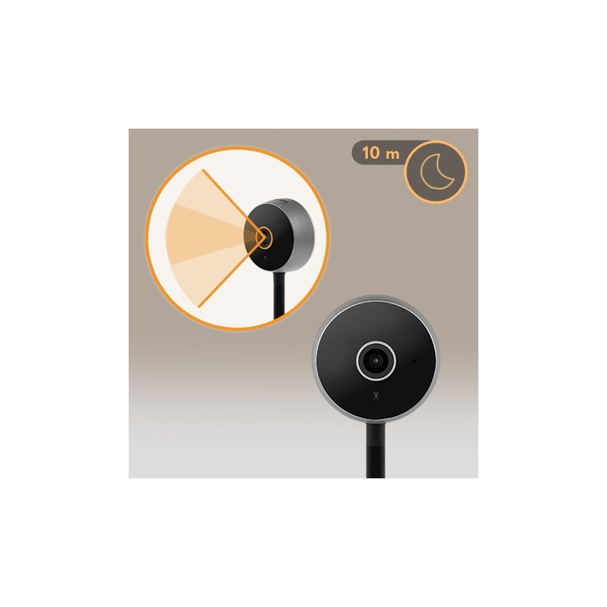 Lionelo - Išmanioji kūdikio stebėjimo kamera BABYLINE SMART Wi-Fi Juoda