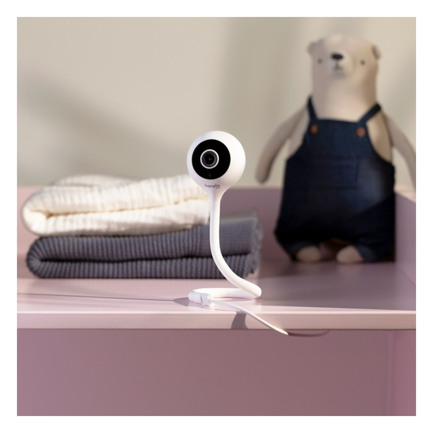 Lionelo - išmanus kūdikio monitorius BABYLINE SMART Wi‑Fi, baltas