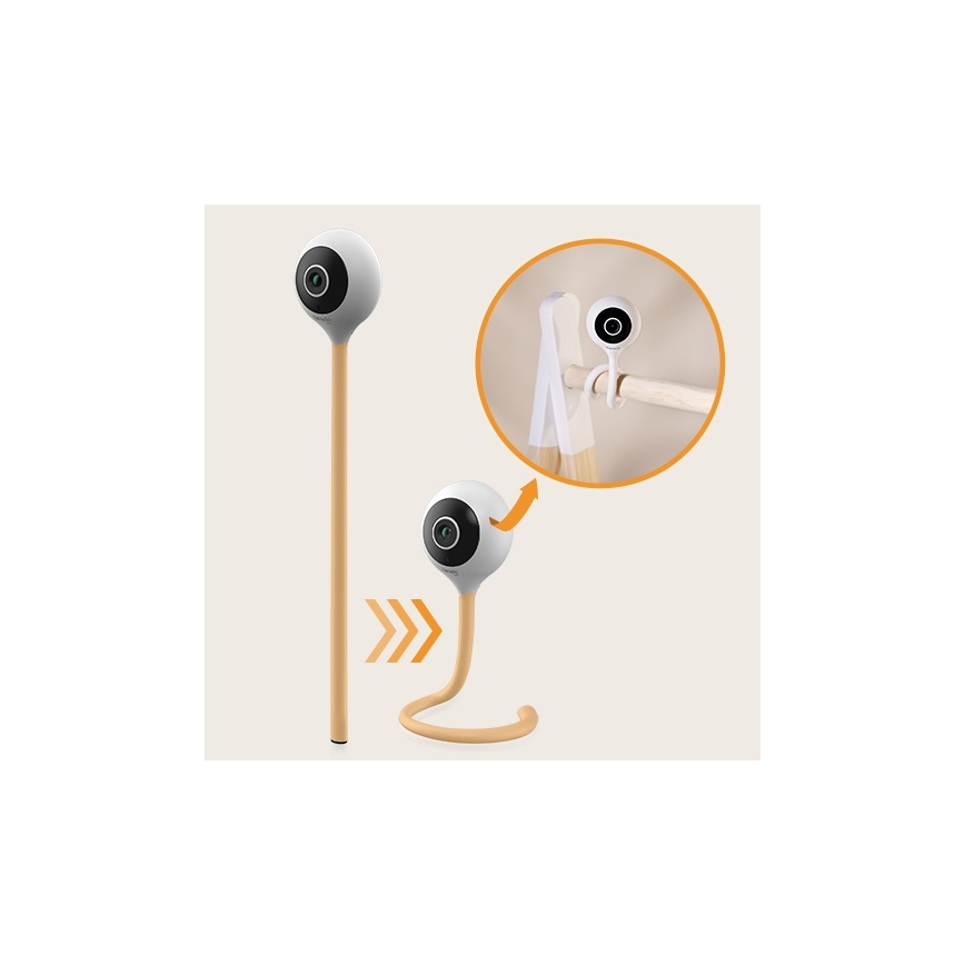 Lionelo - išmanus kūdikio monitorius BABYLINE SMART Wi‑Fi, baltas