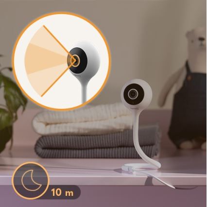Lionelo - išmanus kūdikio monitorius BABYLINE SMART Wi‑Fi, baltas