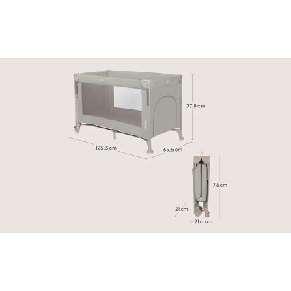 Lionelo - Kelioninė lovelė 3 viename ELLEN Smėlio