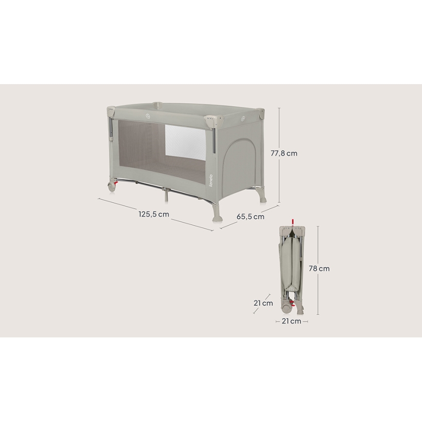 Lionelo - Kelioninė lovelė 3 viename ELLEN Smėlio