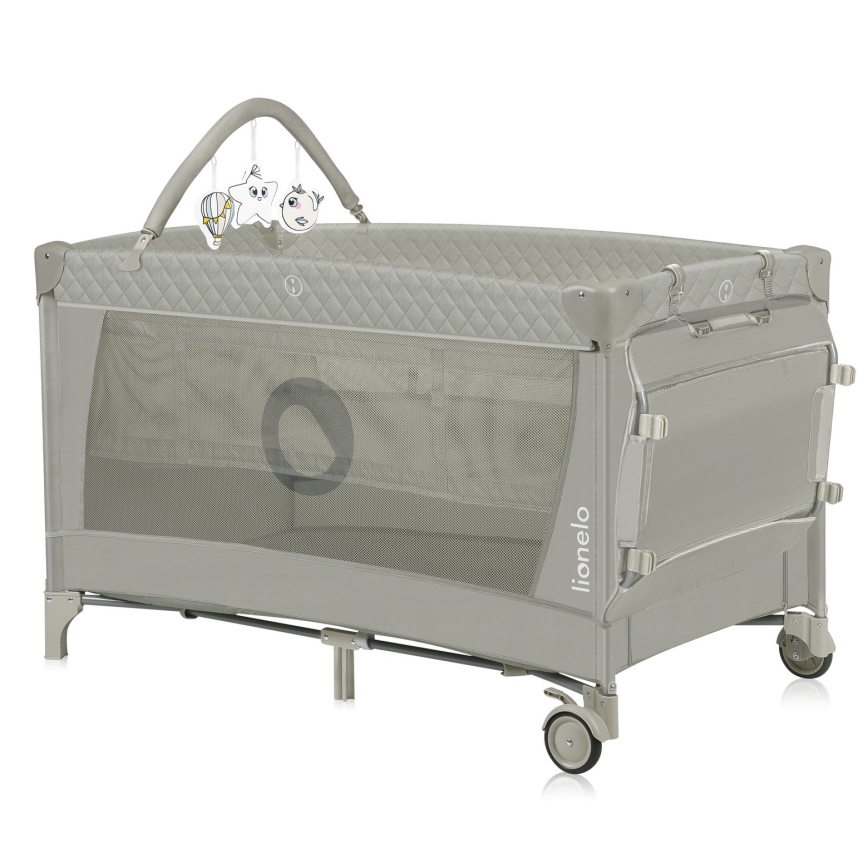 Lionelo - kelioninė lovelė FLOWER Cappuccino