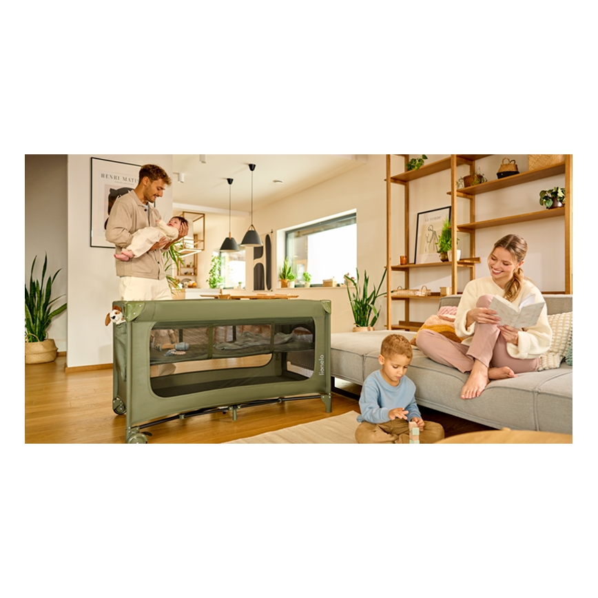 Lionelo - Kelioninė lovelė JASMIN EASY FOLD alyvuogių žalia