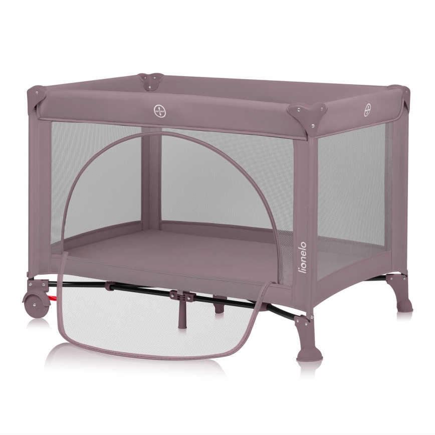 Lionelo - Kelioninė lovelė LAURA Pink Nude