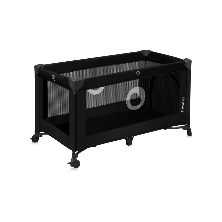 Lionelo - Kelioninė lovelė STEFI Black Carbon