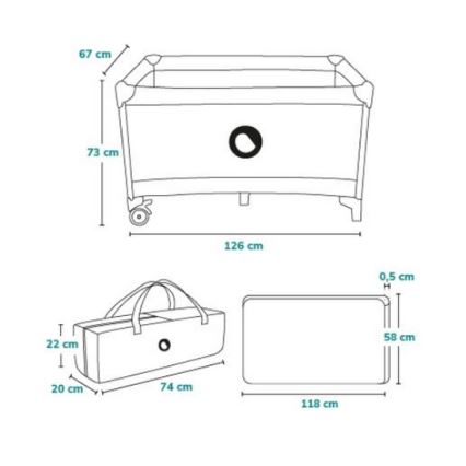 Lionelo - kelioninė lovelė STEFI rožinė/pilka