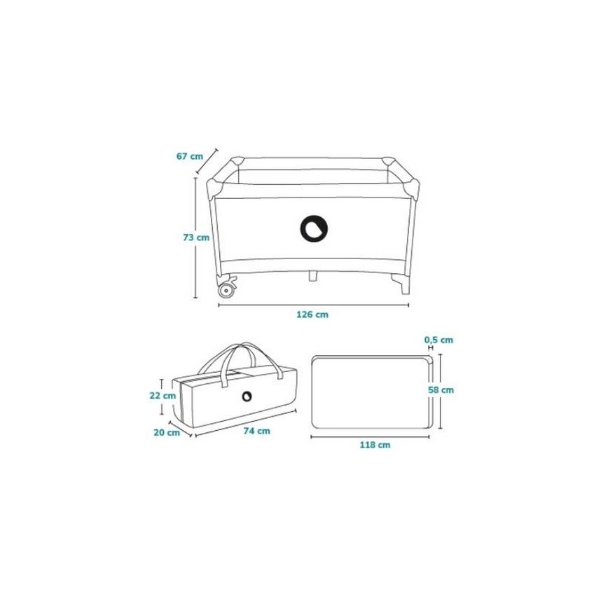 Lionelo - kelioninė lovelė STEFI rožinė/pilka