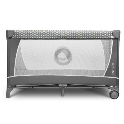 Lionelo - kelioninė lovytė FLOWER, pilka skandinaviško stiliaus