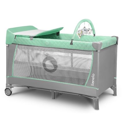 Lionelo - Kelioninė lovytė FLOWER turkio spalvos