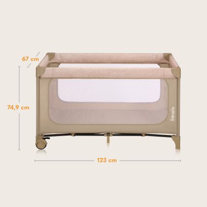 Lionelo - Kelioninė lovytė JASMIN EASY FOLD, smėlio spalvos