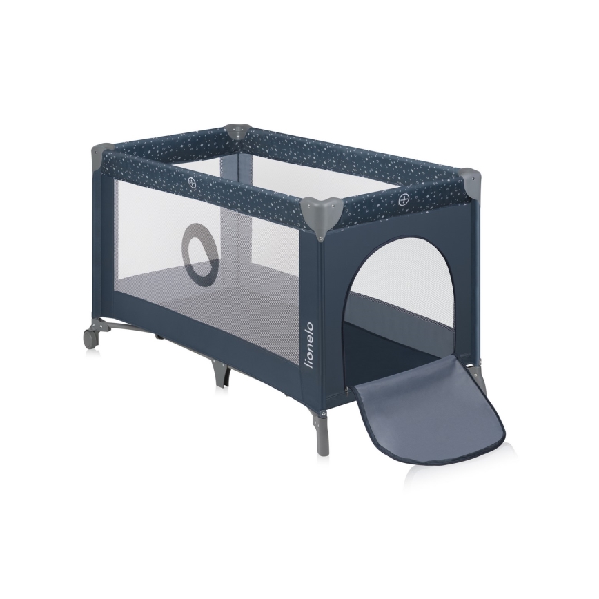 Lionelo - kelioninė lovytė STEFI Mėlyna pilka