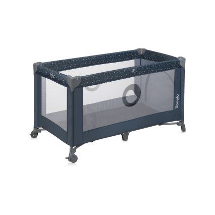 Lionelo - kelioninė lovytė STEFI Mėlyna pilka
