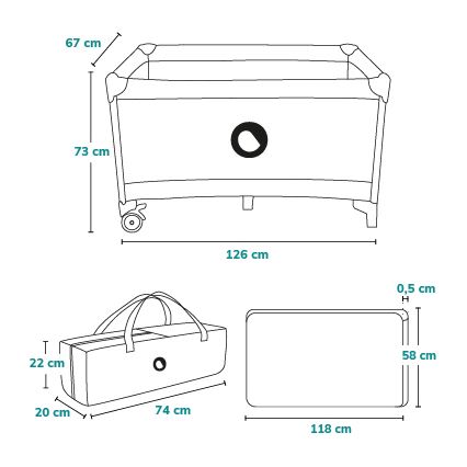 Lionelo - kelioninė lovytė STEFI Mėlyna pilka