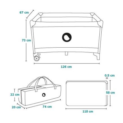 Lionelo - kelioninė lovytė STEFI tamsiai mėlyna