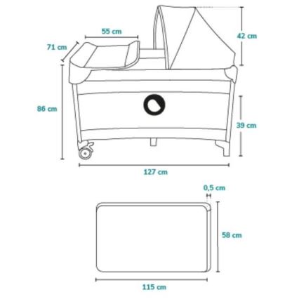 Lionelo - kelioninė lovytė SVEN PLUS mėlyna