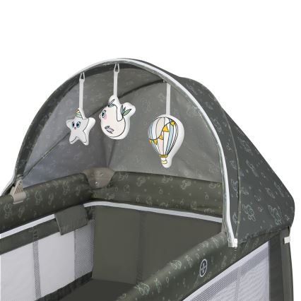 Lionelo - kelioninė lovytė SVEN PLUS smėlio/alyvuogių