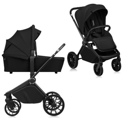 Lionelo - Kombinuotas 2 in 1 vežimėlis MIKA PLUS Black Onyx