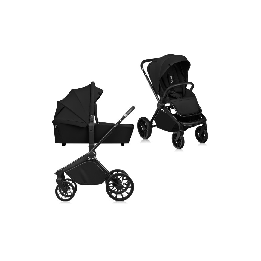 Lionelo - Kombinuotas 2 in 1 vežimėlis MIKA PLUS Black Onyx
