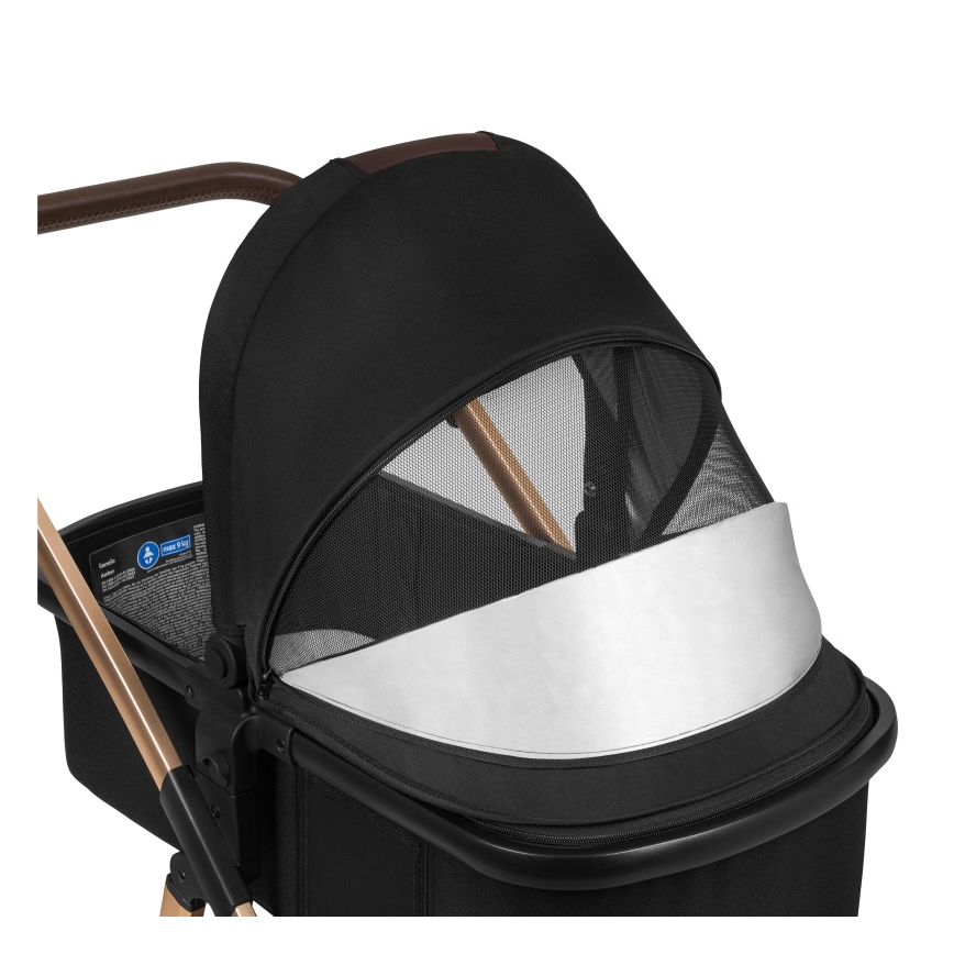 Lionelo - Kombinuotas 2in1 vaikiškas vežimėlis AMBER Black Onyx