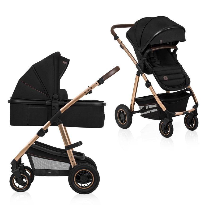 Lionelo - Kombinuotas 2in1 vežimėlis AMBER Black Onyx
