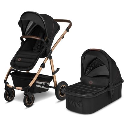 Lionelo - Kombinuotas 2in1 vežimėlis AMBER Black Onyx