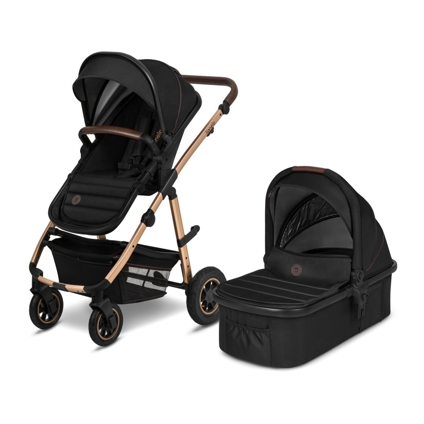 Lionelo - Kombinuotas 2in1 vežimėlis AMBER Black Onyx