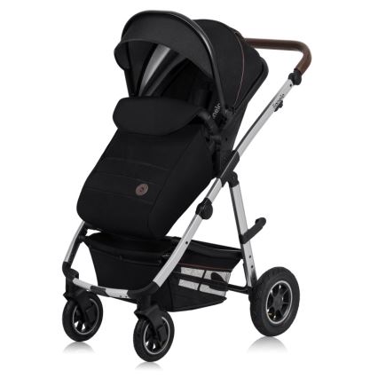 Lionelo - kombinuotas 2in1 vežimėlis AMBER, juodas / sidabrinis