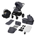 Lionelo - kombinuotas 3 in 1 vežimėlis LAYLA Grey Stone