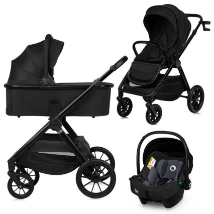 Lionelo - kombinuotas 3in1 vežimėlis LAYLA, juodasis oniksas