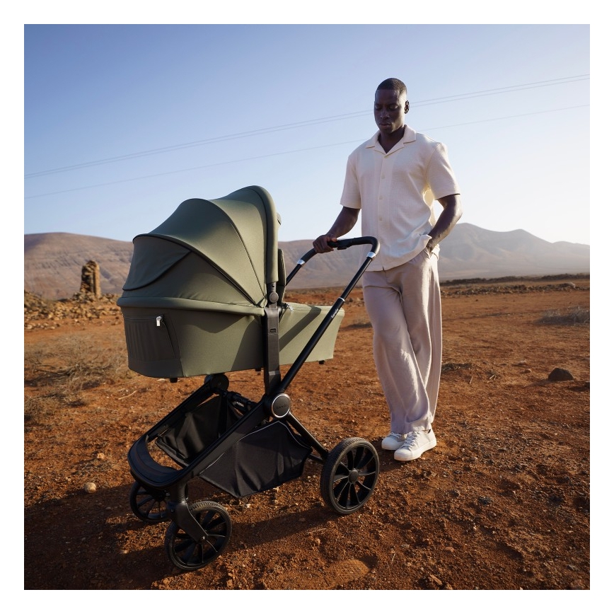 Lionelo - Kombinuotas 3in1 vežimėlis MIKA PLUS, alyvuogių spalvos