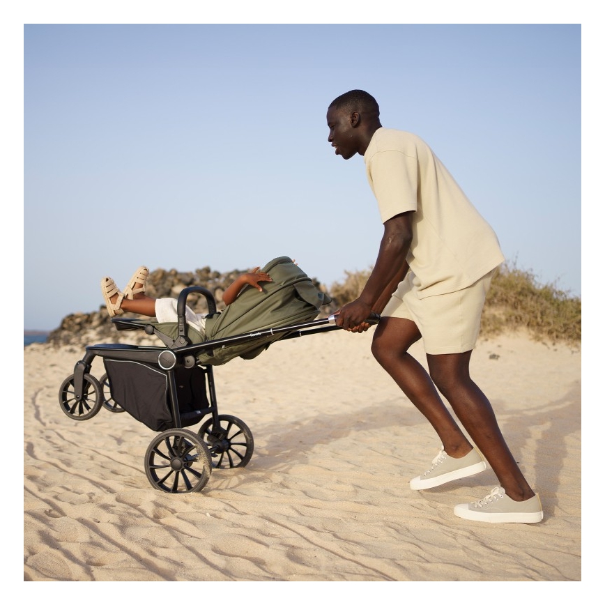 Lionelo - Kombinuotas 3in1 vežimėlis MIKA PLUS, alyvuogių spalvos