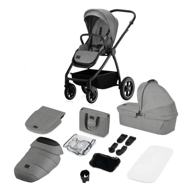 Lionelo - Kombinuotas vežimėlis 2 in 1 MERIL Grey Stone
