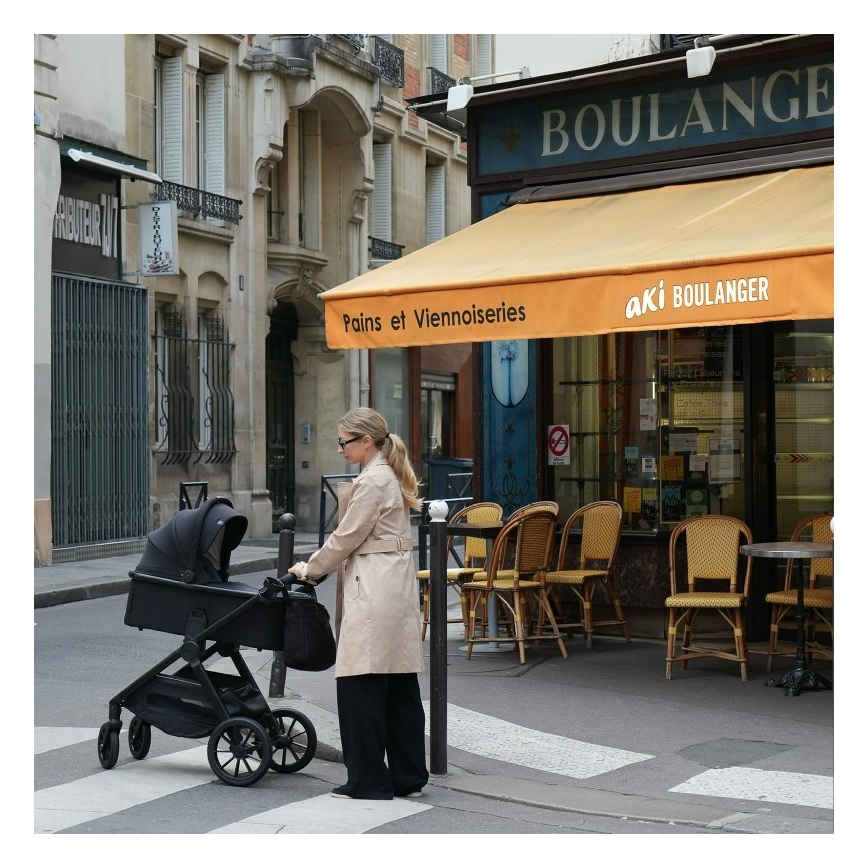 Lionelo - Kombinuotas vežimėlis 2 viename LAYLA Black Onyx