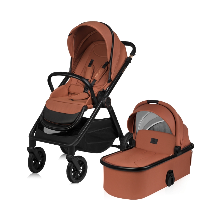 Lionelo - kombinuotas vežimėlis 2in1 LAYLA Brown Rust