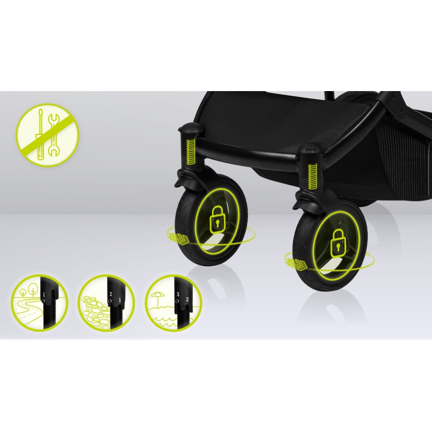 Lionelo - Kombinuotas vežimėlis 2in1 MARI TOUR Pilkas akmuo