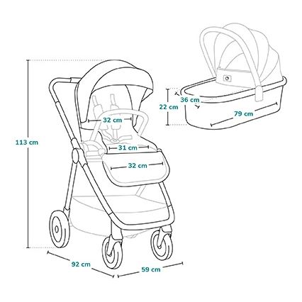 Lionelo - kombinuotas vežimėlis 2in1 MERIL smėlio spalvos