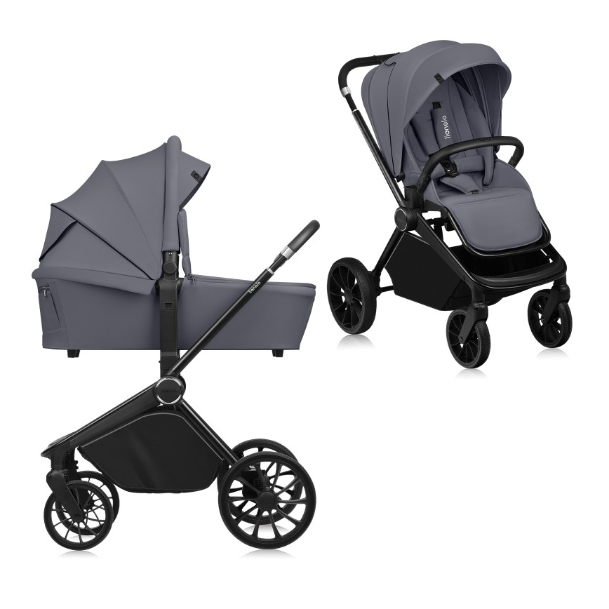 Lionelo - Kombinuotas vežimėlis 2in1 MIKA PLUS Grey Stone