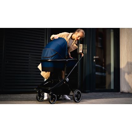 Lionelo - Kombinuotas vežimėlis 2in1 MIKA tamsiai mėlynas