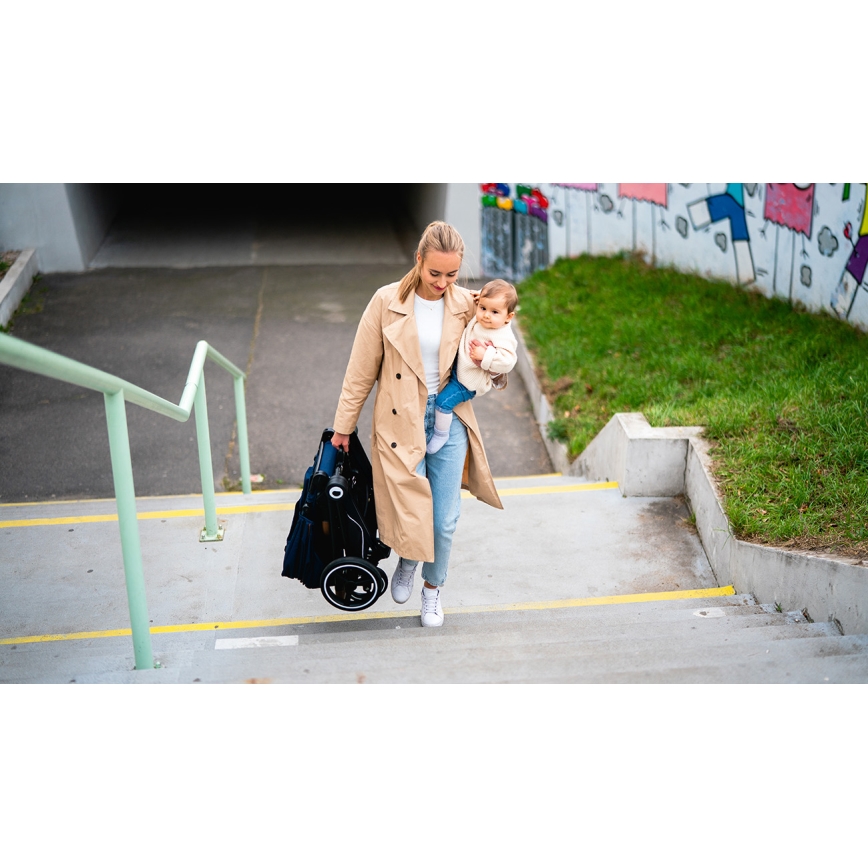 Lionelo - Kombinuotas vežimėlis 2in1 MIKA tamsiai mėlynas