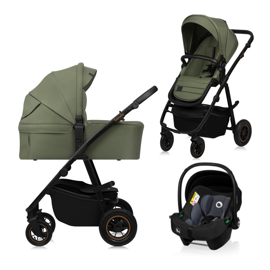 Lionelo - Kombinuotas vežimėlis 3 viename AMBER PLUS Green Forest