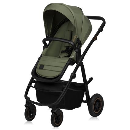 Lionelo - Kombinuotas vežimėlis 3 viename AMBER PLUS Green Forest