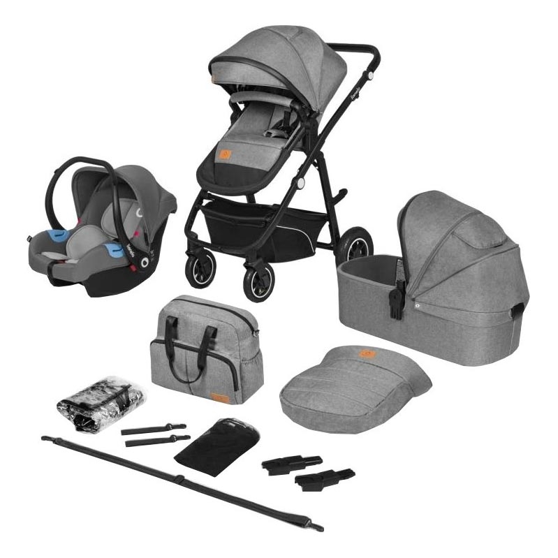Lionelo - Kombinuotas vežimėlis 3 viename BIANKA Grey Stone
