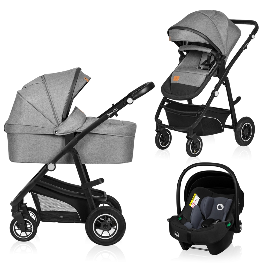 Lionelo - Kombinuotas vežimėlis 3 viename BIANKA Grey Stone