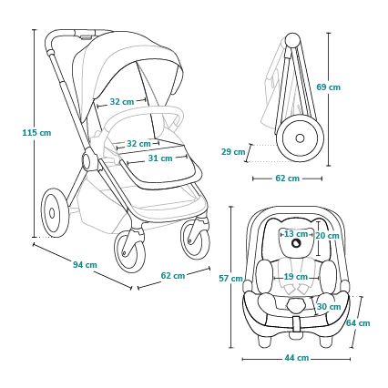 Lionelo - kombinuotas vežimėlis 3 viename LAYLA, rūdžių rudos spalvos